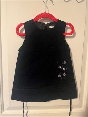 Bates Black Velvet Dress with Lavender Embroidery Accents